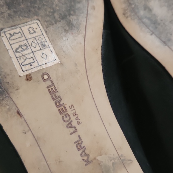 Karl Lagerfeld Pearl and Black Leather Loafers Size 9.5 - Picture 13 of 14